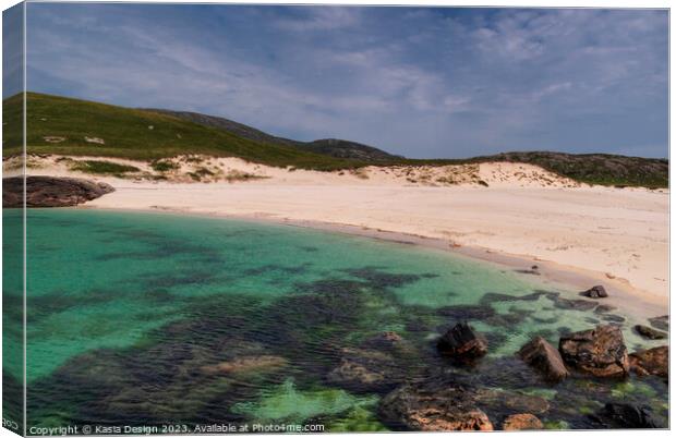 Secluded Hebridean Beach on Vatersay Canvas Print by Kasia Design