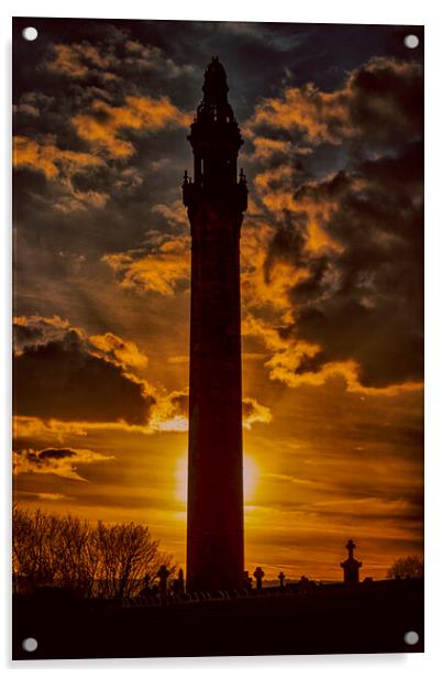 Wainhouse Tower - Stylised Sunset Acrylic by Glen Allen