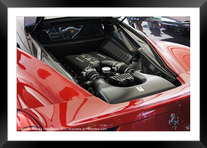 Ferrari engine Framed Mounted Print by Craig Cheeseman