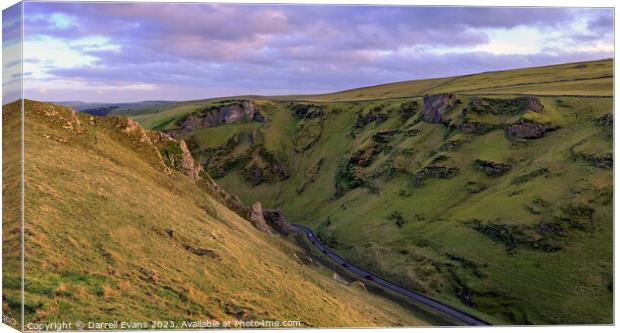 Winnats Pass Pano Canvas Print by Darrell Evans