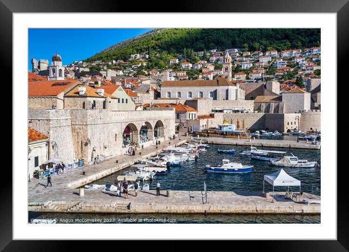 Early morning in Dubrovnik harbour, Croatia Framed Mounted Print by Angus McComiskey