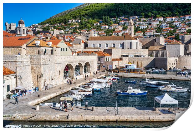 Early morning in Dubrovnik harbour, Croatia Print by Angus McComiskey