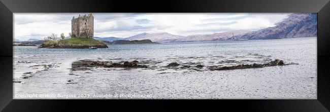 Castle Stalker taken on our travels driving the 500 route in Scotland, is lived in  Framed Print by Holly Burgess