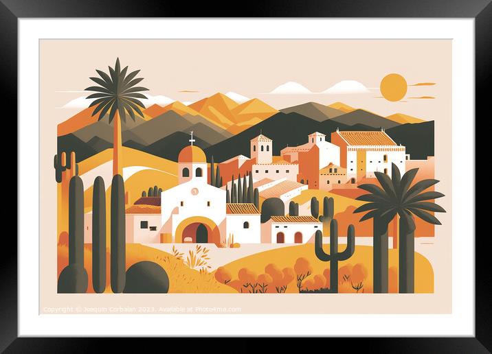 Spain , exquisite postcard featuring stunning landscapes. The so Framed Mounted Print by Joaquin Corbalan