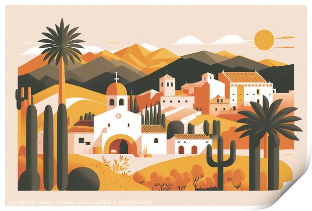 Spain , exquisite postcard featuring stunning landscapes. The so Print by Joaquin Corbalan