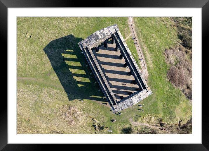 Penshaw Monument Aerial View Framed Mounted Print by Apollo Aerial Photography