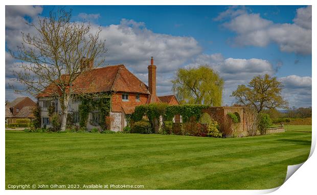 The Tudor Farm House in The Garden of England Kent Print by John Gilham