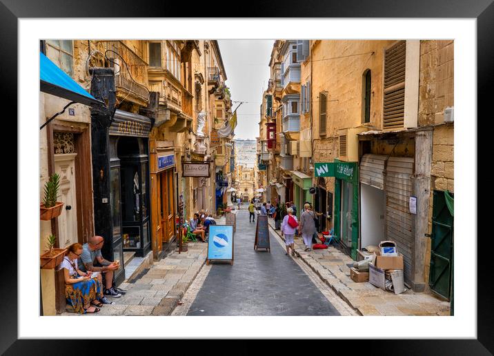 St Lucia Street in Valletta, Malta Framed Mounted Print by Artur Bogacki
