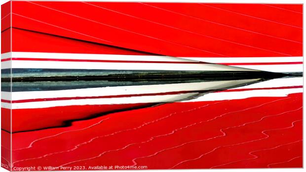 Red Sailboat Reflection Abstract Gig Harbor Washington State Canvas Print by William Perry
