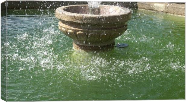 Outdoor water fountain for garden decoration Canvas Print by Irena Chlubna