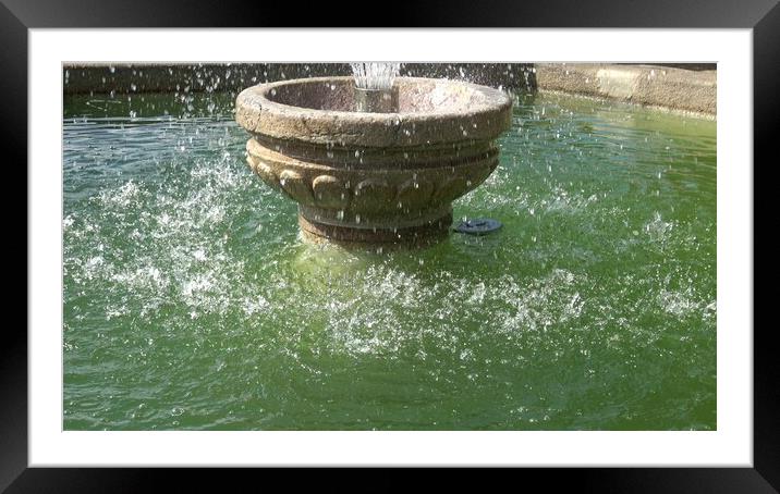 Outdoor water fountain for garden decoration Framed Mounted Print by Irena Chlubna
