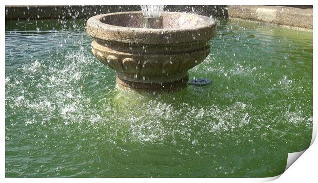 Outdoor water fountain for garden decoration Print by Irena Chlubna