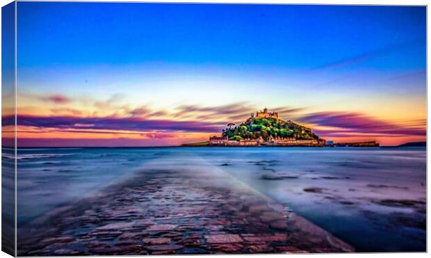 Stunning Sunset at St.Michaels Mount. Canvas Print by Ian Stone