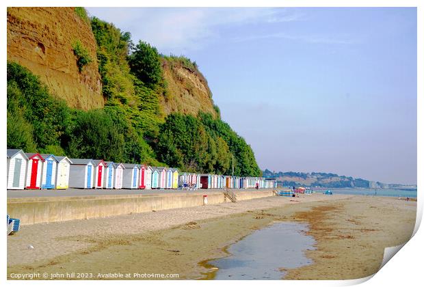 Low tide at Small Hope beach, Shanklin, Isle of wight. Print by john hill