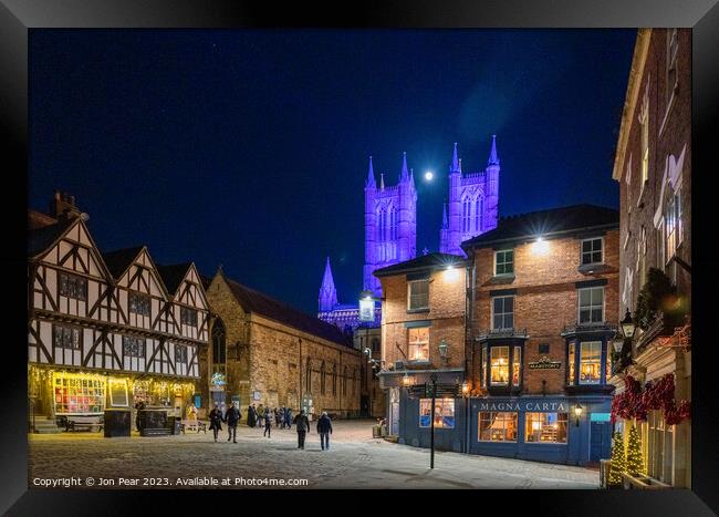 Lincoln Cathedral Quarter Framed Print by Jon Pear