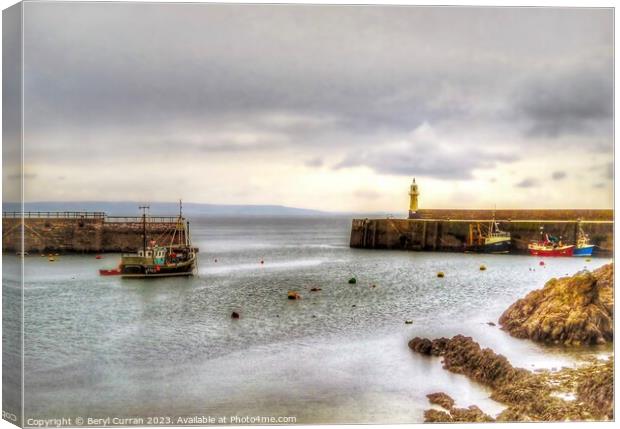 Brave Departure At Mevagissey Harbour  Canvas Print by Beryl Curran