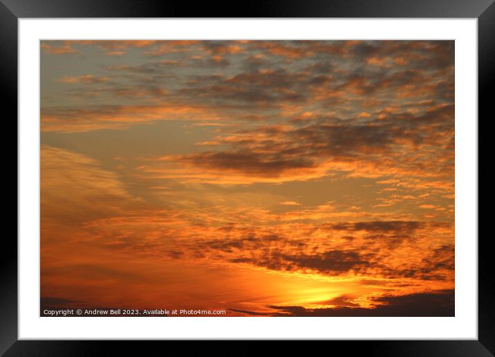 Vivid Sunset Skies Framed Mounted Print by Andrew Bell