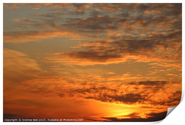 Vivid Sunset Skies Print by Andrew Bell