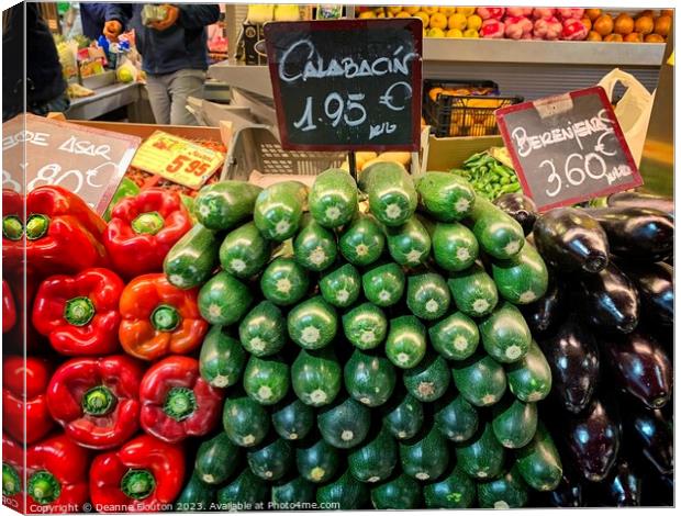 Colourful Vegetable Harvest Canvas Print by Deanne Flouton