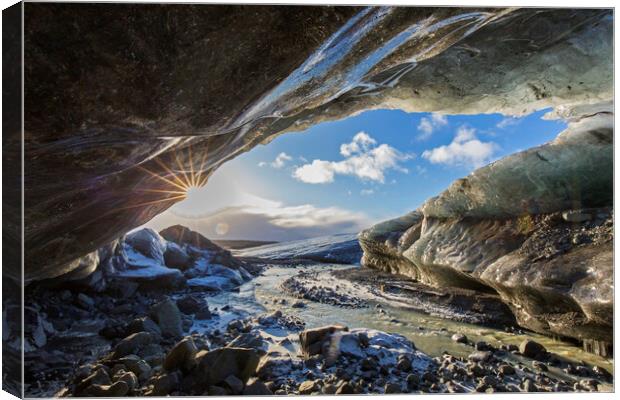 Crystal Ice Cave, Iceland Canvas Print by Arterra 