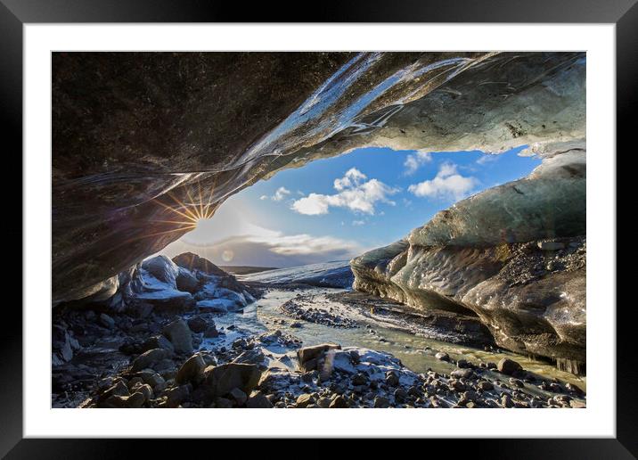 Crystal Ice Cave, Iceland Framed Mounted Print by Arterra 