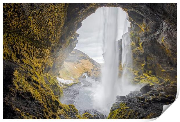 Kvernufoss Waterfall, Iceland Print by Arterra 