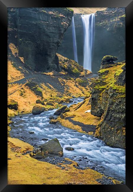 Kvernufoss Waterfall, South Iceland Framed Print by Arterra 