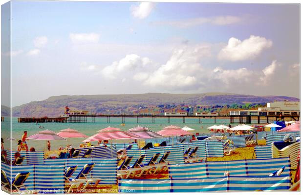 Sandown Summer on the Isle of Wight. Canvas Print by john hill