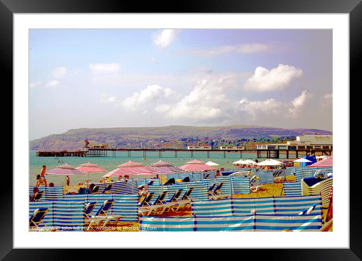 Sandown Summer on the Isle of Wight. Framed Mounted Print by john hill