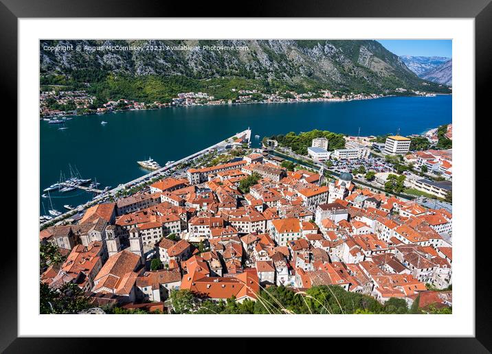 Kotor old town on the Bay of Kotor in Montenegro Framed Mounted Print by Angus McComiskey