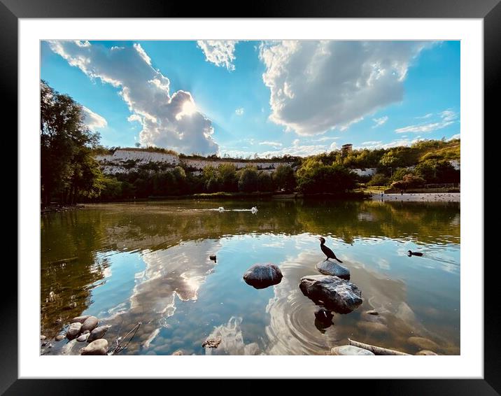 The beauty of Blue Water Lake Framed Mounted Print by Jonathan Pankhurst