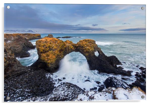 Gatklettur Arch, Iceland Acrylic by Arterra 