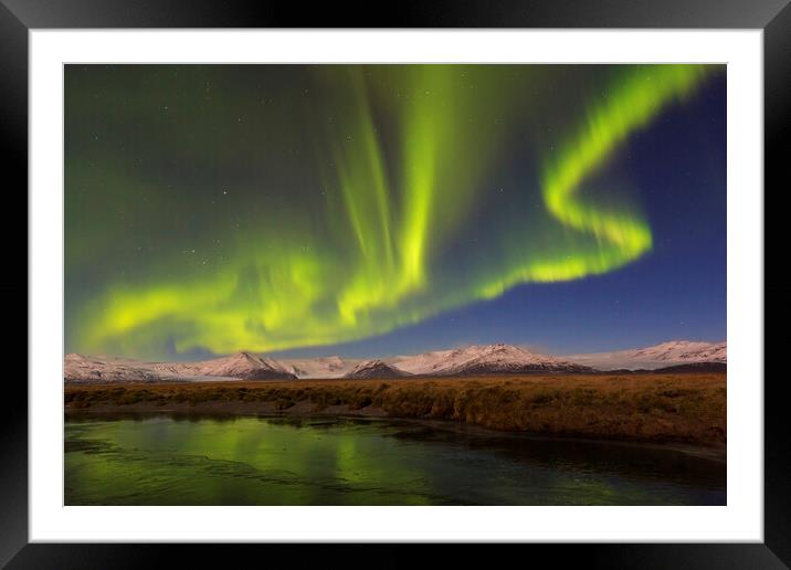 Aurora Borealis in Iceland Framed Mounted Print by Arterra 