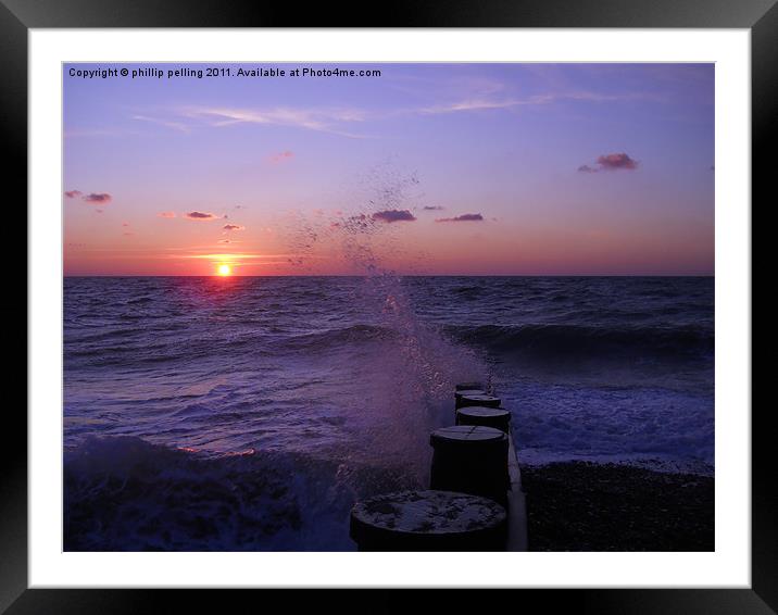 Sea spray sunrise. Framed Mounted Print by camera man