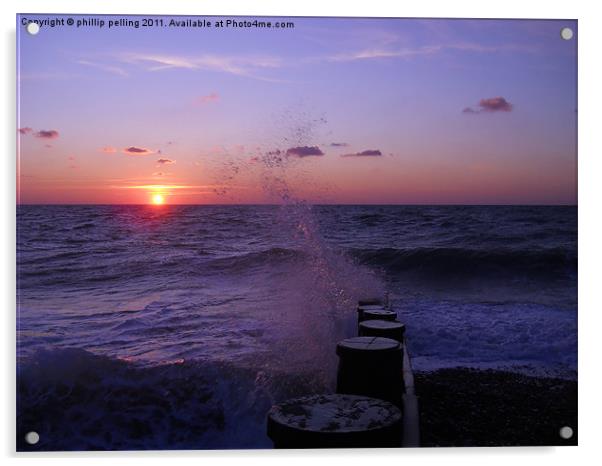 Sea spray sunrise. Acrylic by camera man