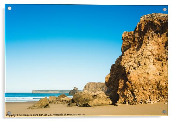 tranquil and serene ambiance of the Algarve's coastline is perfe Acrylic by Joaquin Corbalan