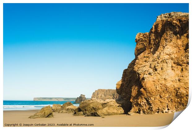 tranquil and serene ambiance of the Algarve's coastline is perfe Print by Joaquin Corbalan