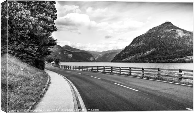 Road in Austrian Alps. Canvas Print by Sergey Fedoskin