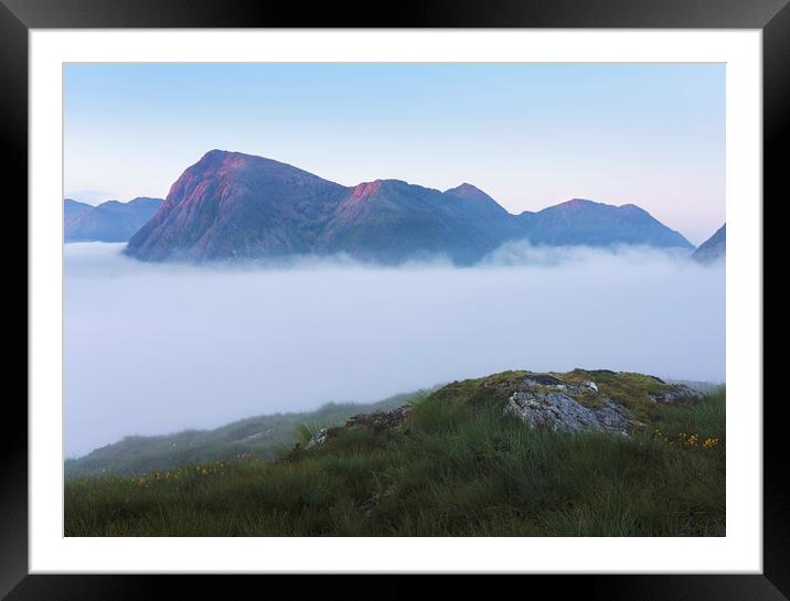 Buachaille Etive Mor Cloud Inversion Framed Mounted Print by Anthony McGeever