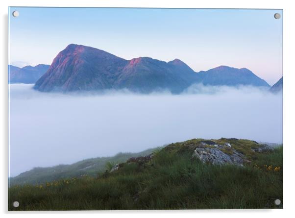 Buachaille Etive Mor Cloud Inversion Acrylic by Anthony McGeever
