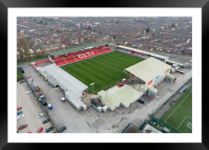 Sincil Bank Lincoln City Framed Mounted Print by Apollo Aerial Photography