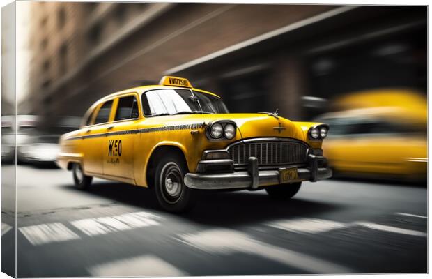 Classic Yellow New York Cab Canvas Print by Picture Wizard
