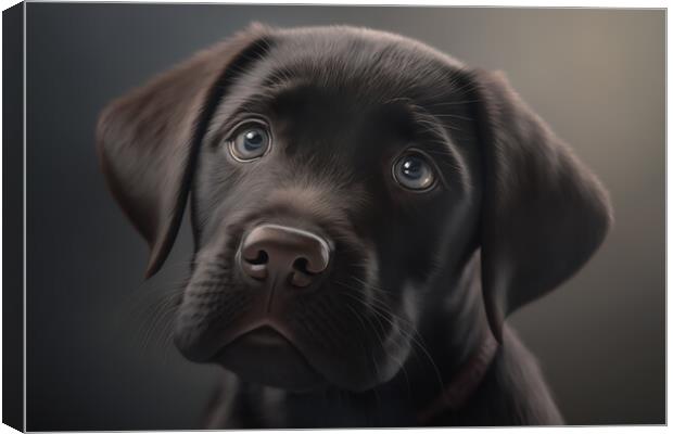 Black Labrador Pup Canvas Print by Picture Wizard