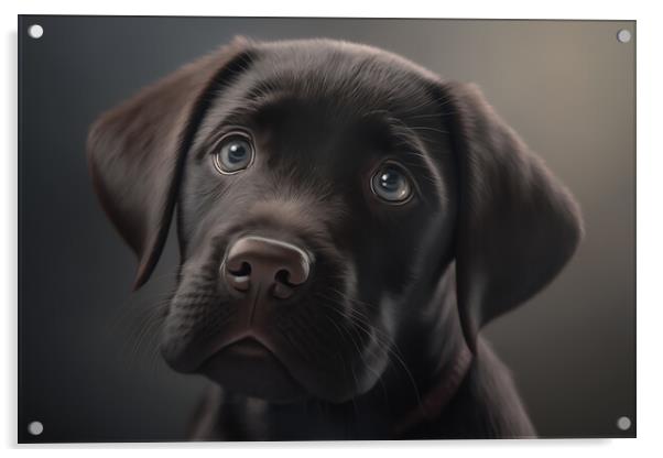 Black Labrador Pup Acrylic by Picture Wizard