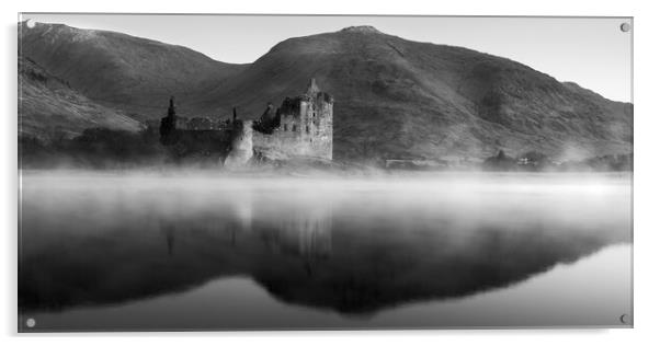 Misty Reflections of Kilchurn Castle Acrylic by Anthony McGeever