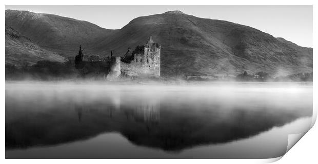 Misty Reflections of Kilchurn Castle Print by Anthony McGeever