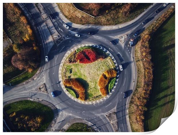 The roundabout  Print by The flying Milkmen