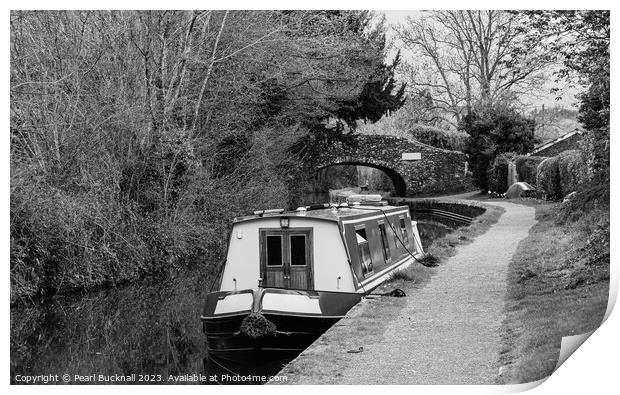 Monmouthshire and Brecon Canal Black and White Print by Pearl Bucknall
