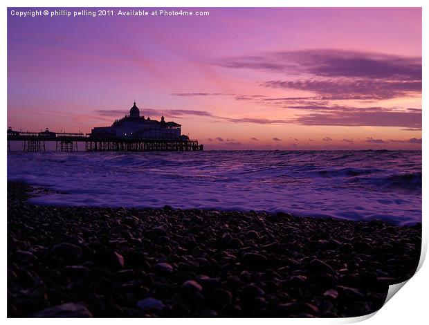 Sunrise at the pier Print by camera man