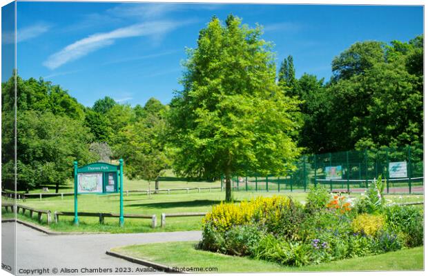 Thornes Park Wakefield Canvas Print by Alison Chambers